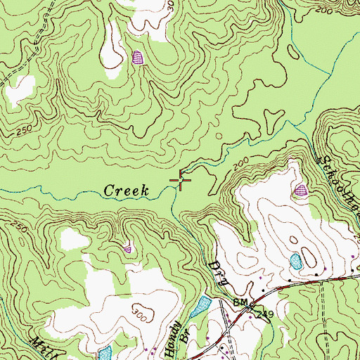 Topographic Map of Dry Branch, NC