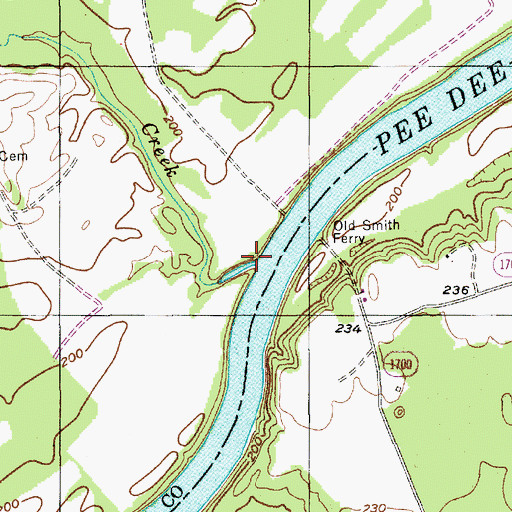 Topographic Map of Dry Creek, NC