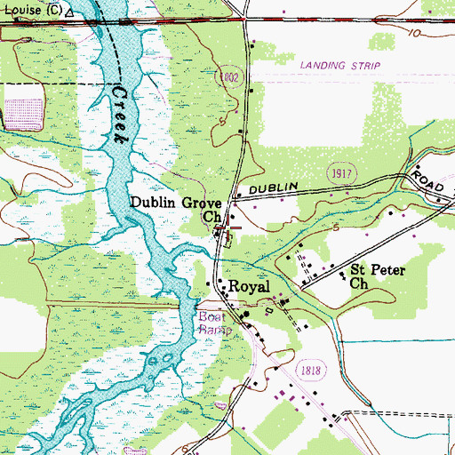 Topographic Map of Dublin Grove Church, NC