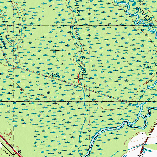 Topographic Map of Duck Bait Slough, NC