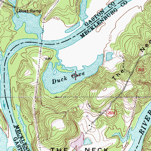 Topographic Map of Duck Cove, NC