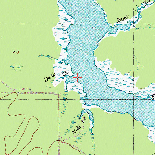 Topographic Map of Duck Creek, NC