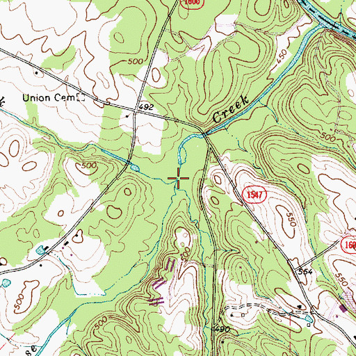 Topographic Map of Duck Creek, NC