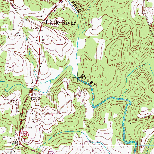 Topographic Map of Duck Creek, NC
