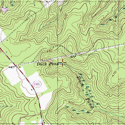 Topographic Map of Duck Pond, NC