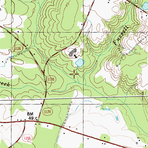 Topographic Map of Duff Creek, NC