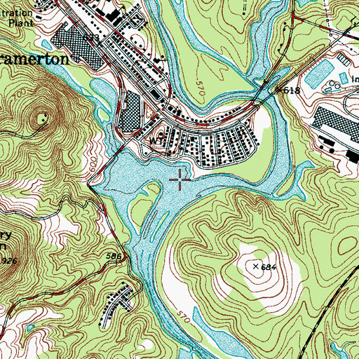 Topographic Map of Duharts Creek, NC