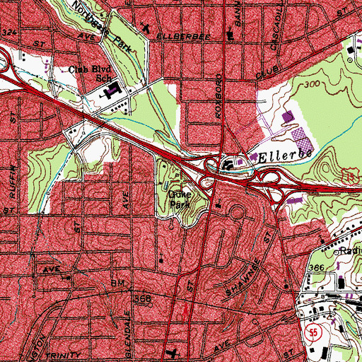 Topographic Map of Duke Park, NC