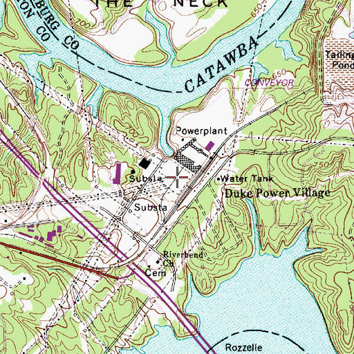 Topographic Map of Duke Power Village, NC