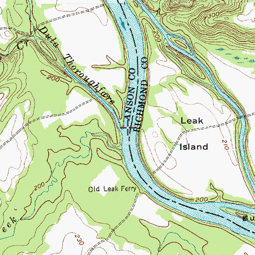 Topographic Map of Dula Thoroughfare, NC