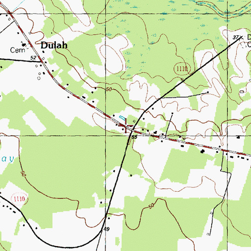 Topographic Map of Dulah Mormon Church, NC