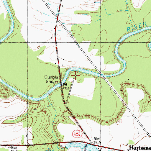 Topographic Map of Dunbar Bridge, NC