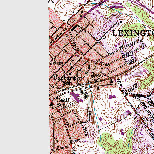 Topographic Map of Dunbar School, NC
