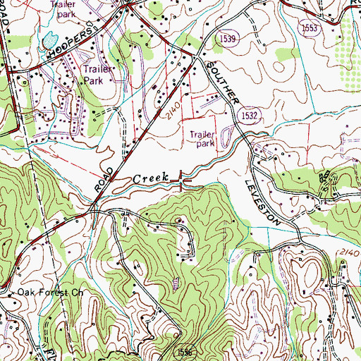 Topographic Map of Duncan Creek, NC