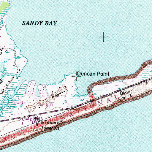 Topographic Map of Duncan Point, NC