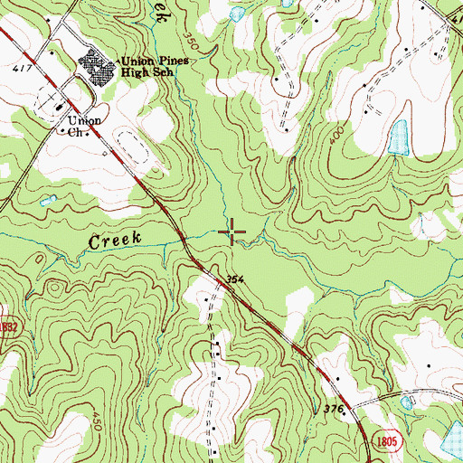Topographic Map of Dunhams Creek, NC
