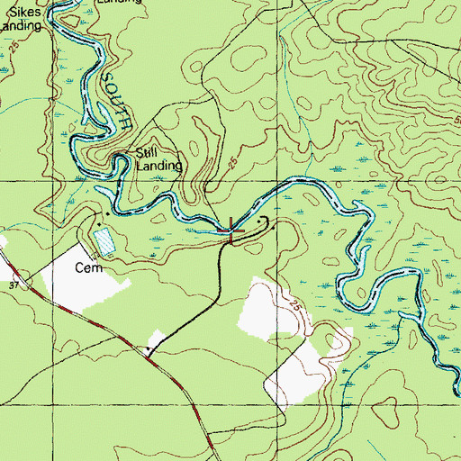 Topographic Map of Dunlap Bridge, NC
