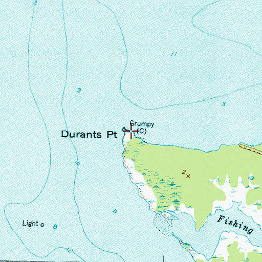Topographic Map of Durants Point, NC