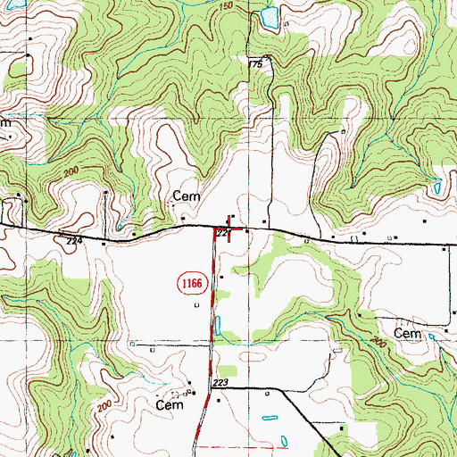 Topographic Map of Durham Corners, NC