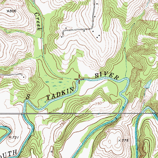 Topographic Map of Dutchman Creek, NC