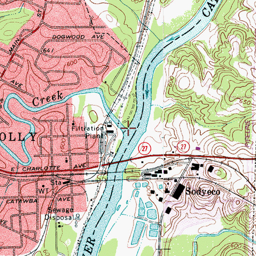 Topographic Map of Dutchmans Creek, NC