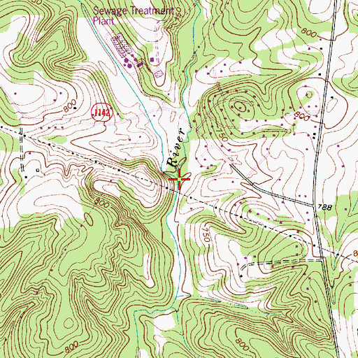Topographic Map of Dye Creek, NC