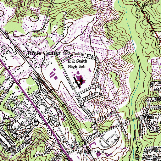 Topographic Map of E E Smith High School, NC