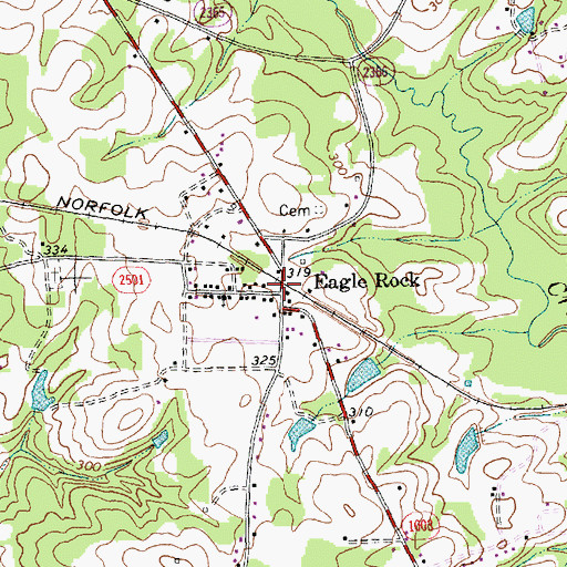 Topographic Map of Eagle Rock, NC