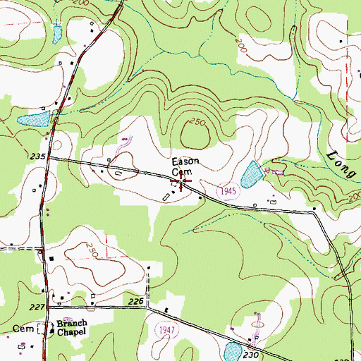 Topographic Map of Eason Cemetery, NC