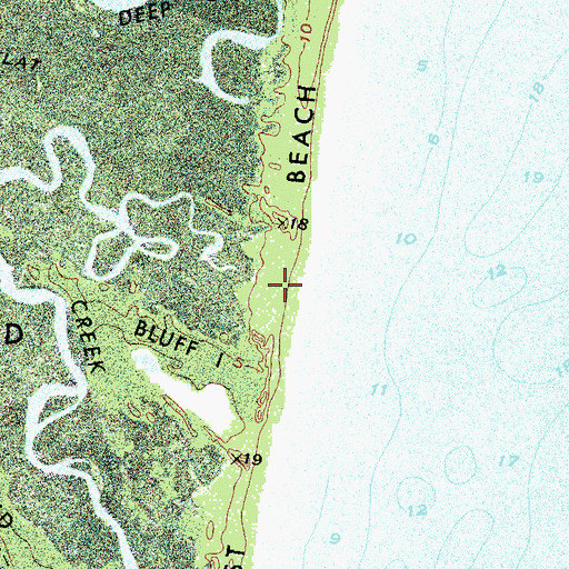 Topographic Map of East Beach, NC