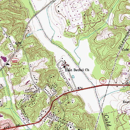Topographic Map of East Bethel Church, NC