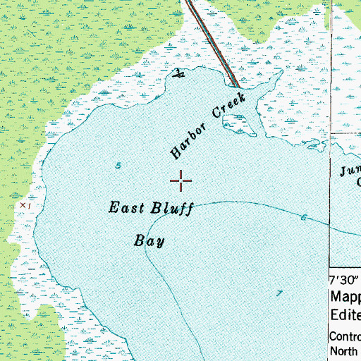 Topographic Map of East Bluff Bay, NC