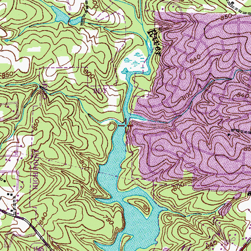 Topographic Map of East Fork Deep River, NC