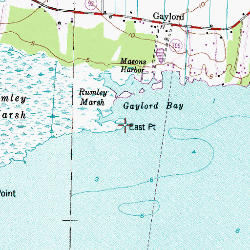 Topographic Map of East Point, NC