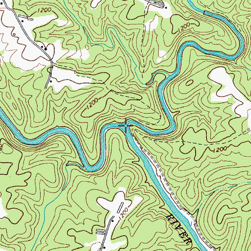 Topographic Map of East Prong Roaring River, NC
