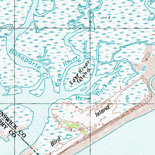Topographic Map of East River Island, NC