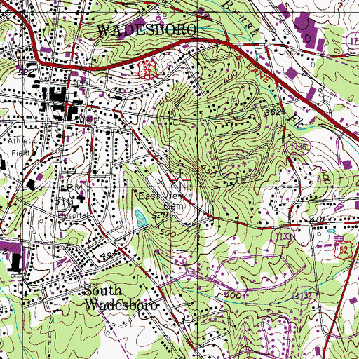 Topographic Map of East View Cemetery, NC
