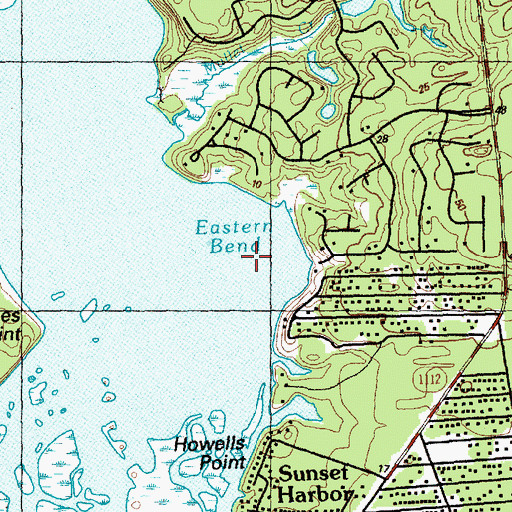 Topographic Map of Eastern Bend, NC