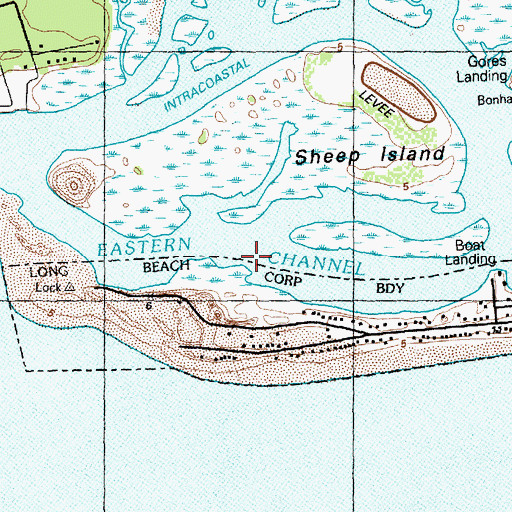 Topographic Map of Eastern Channel, NC