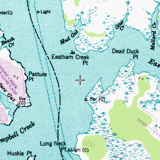 Topographic Map of Eastham Creek, NC