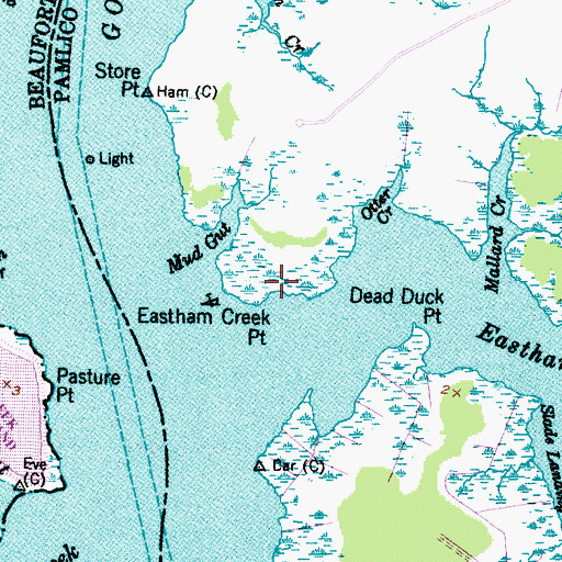 Topographic Map of Eastham Creek Point, NC