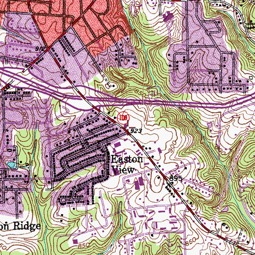 Topographic Map of Easton View, NC