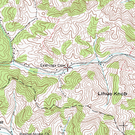 Topographic Map of Eastridge Cemetery, NC