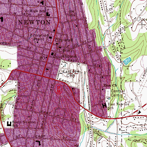 Topographic Map of Eastview Cemetery, NC