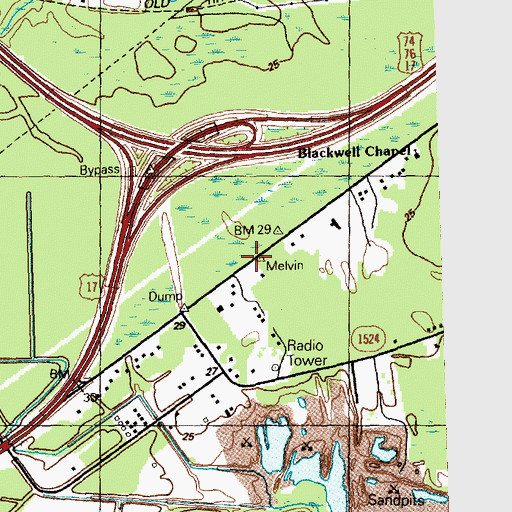 Topographic Map of Easy Hill, NC