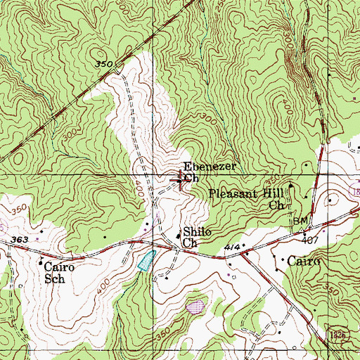 Topographic Map of Ebenezer Church, NC