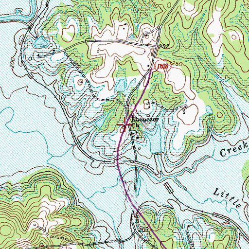 Topographic Map of Ebenezer Church, NC