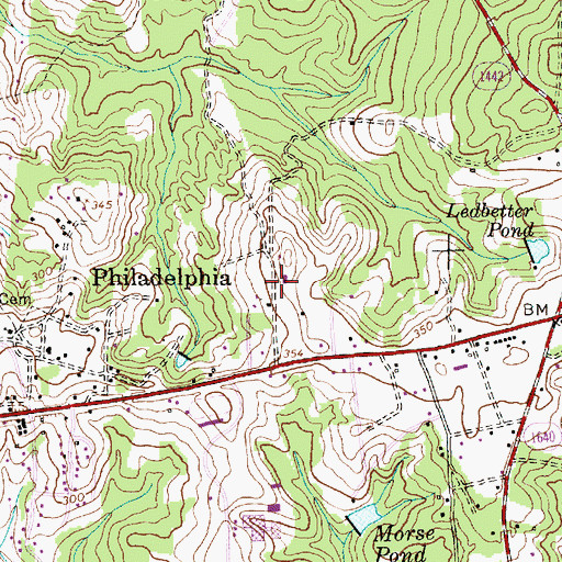 Topographic Map of Ebonese Church, NC