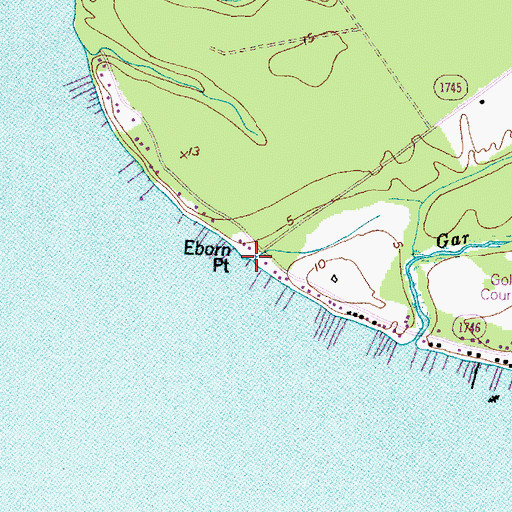 Topographic Map of Eborn Point, NC