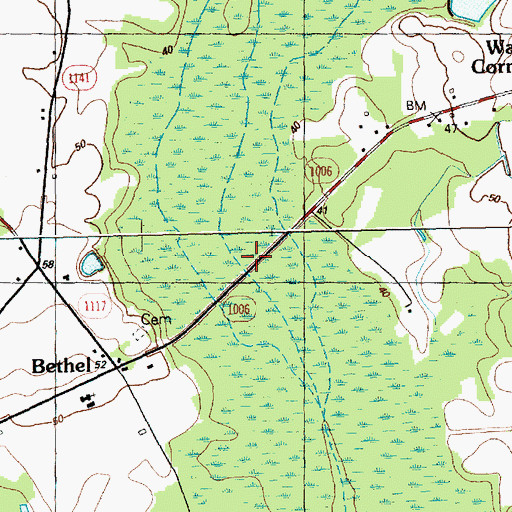 Topographic Map of Eddie Ford Bridges, NC
